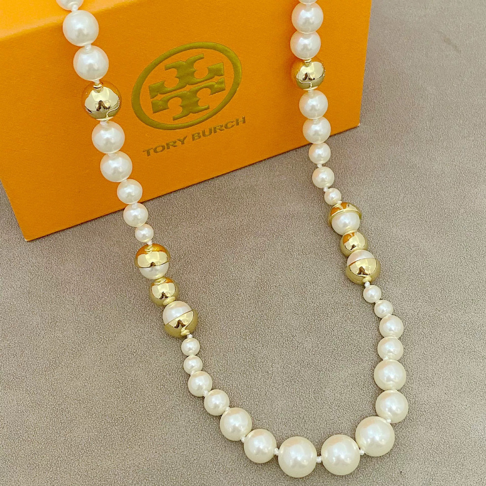 Tory Burch Pearl Necklace Metal